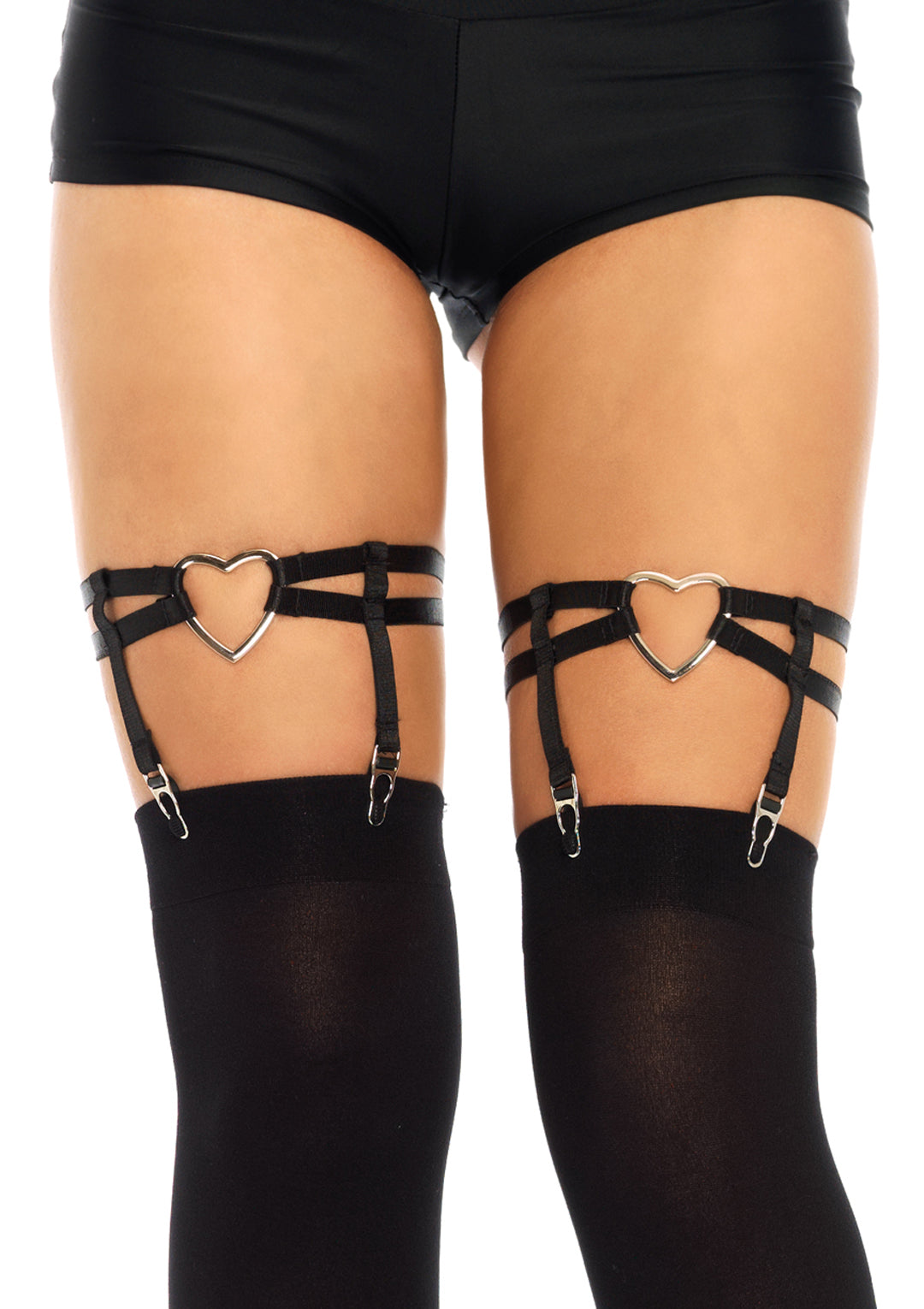 Leg Avenue Dual Strap Elastic Garter Suspender With Heart 2332