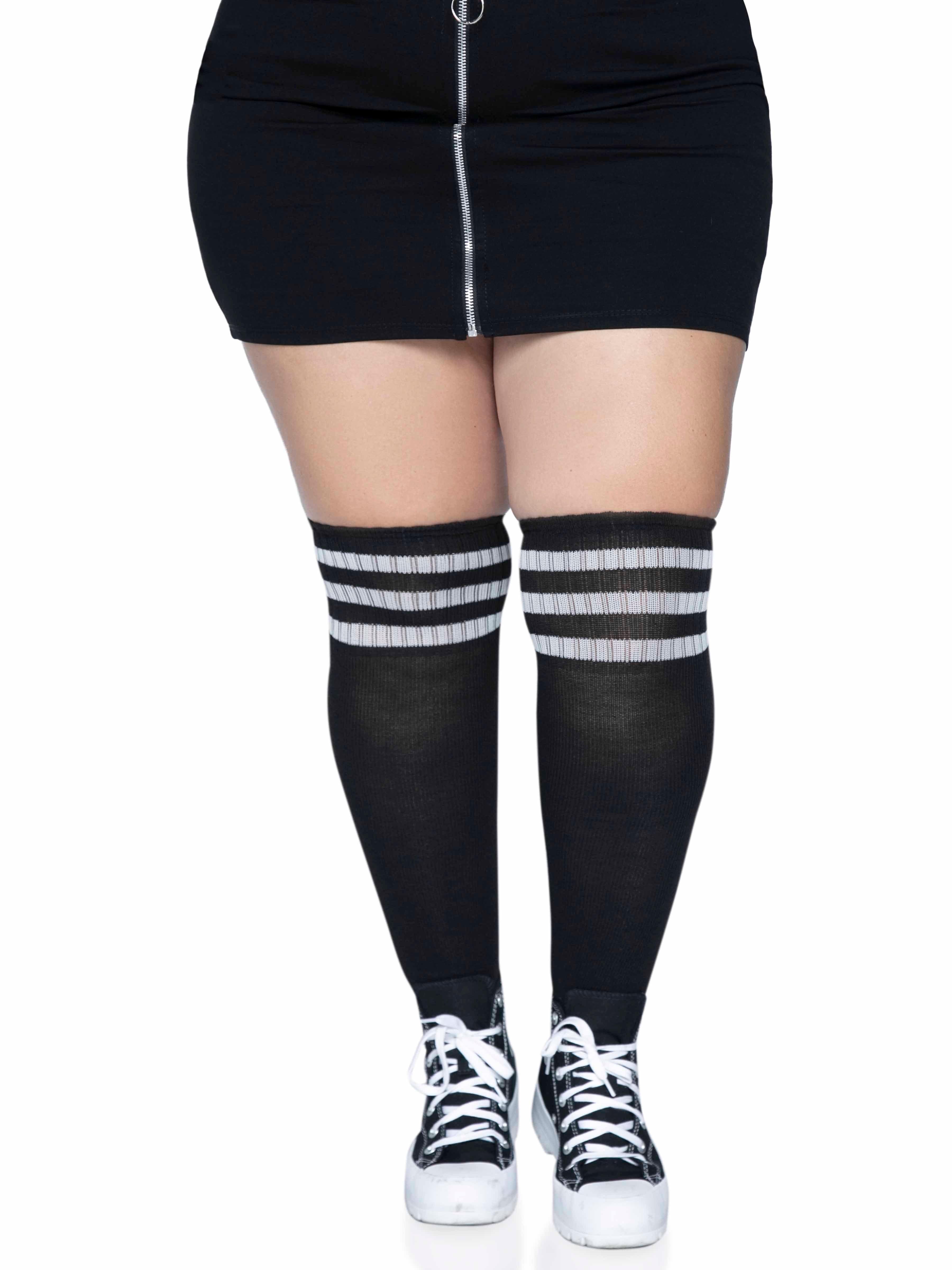 Leg Avenue Plus Size Over The Knee Athletic Socks 5627X