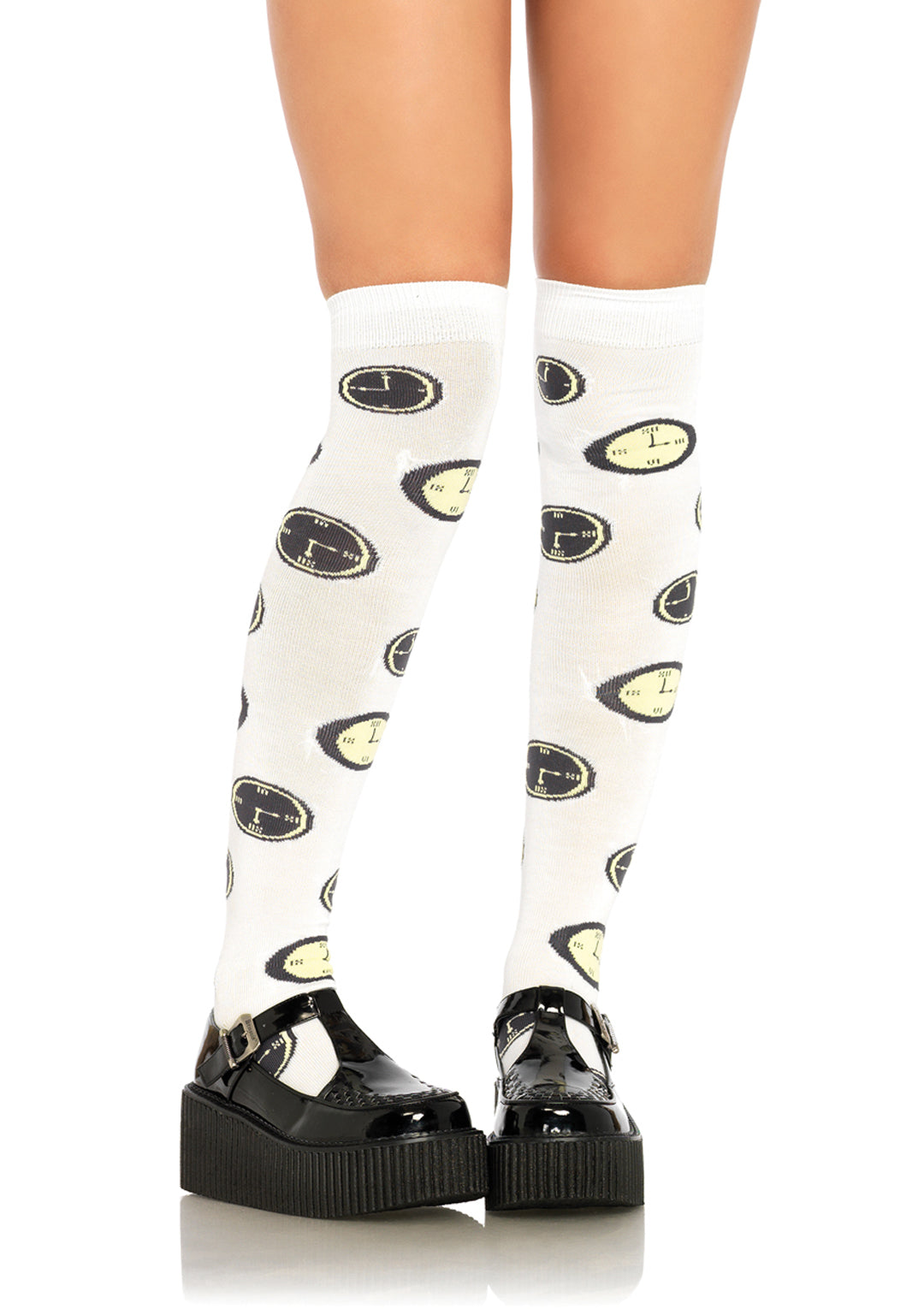 Leg Avenue Tick Tock Over The Knee Socks 6633