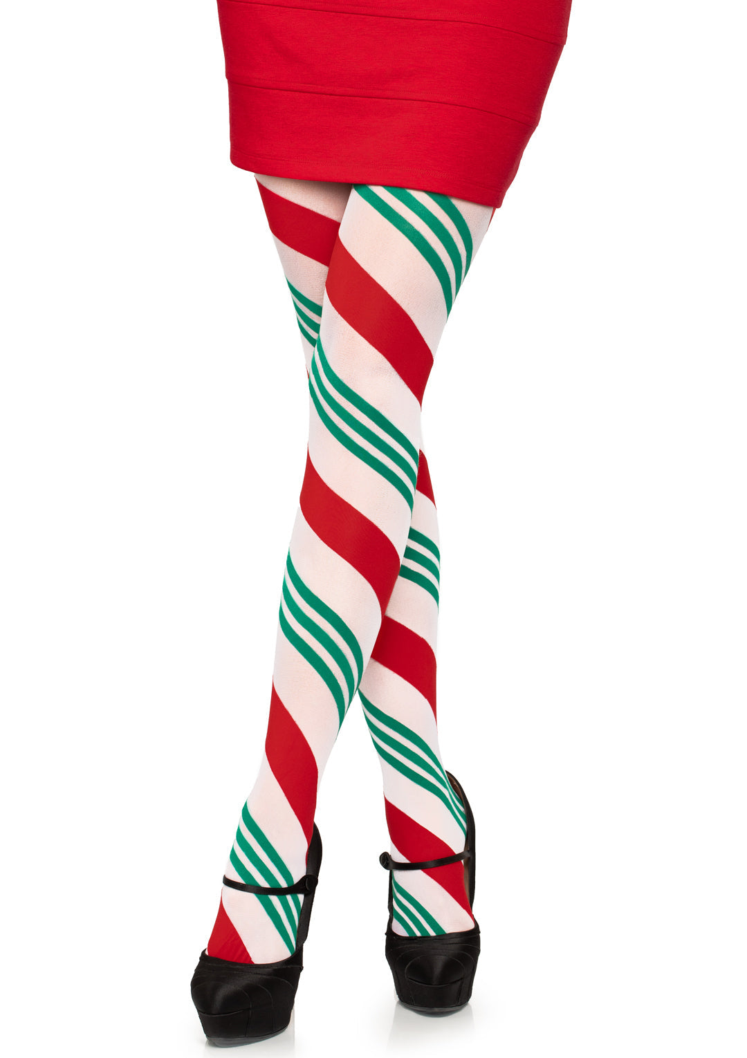 Leg Avenue Holiday Ribbon Striped Tights 7955