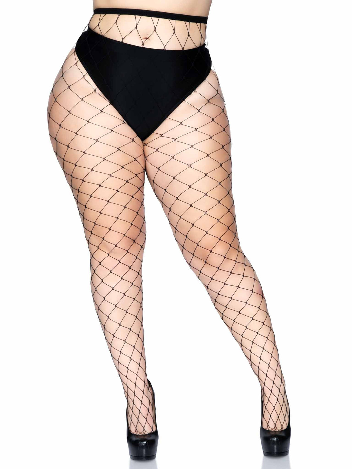 Leg Avenue Plus Size Fence Net Pantyhose 9905Q