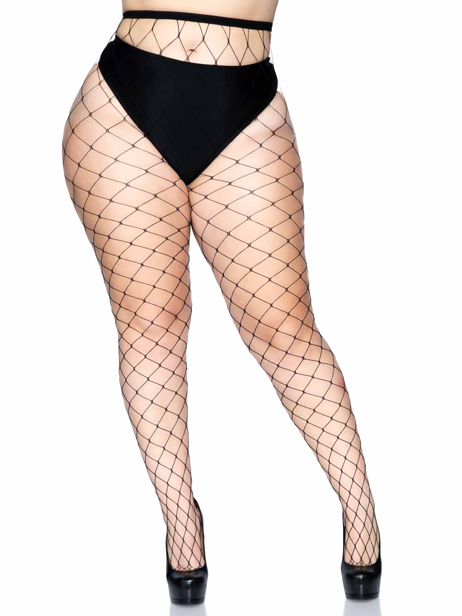 Leg Avenue Plus Size Fence Net Pantyhose 9905Q