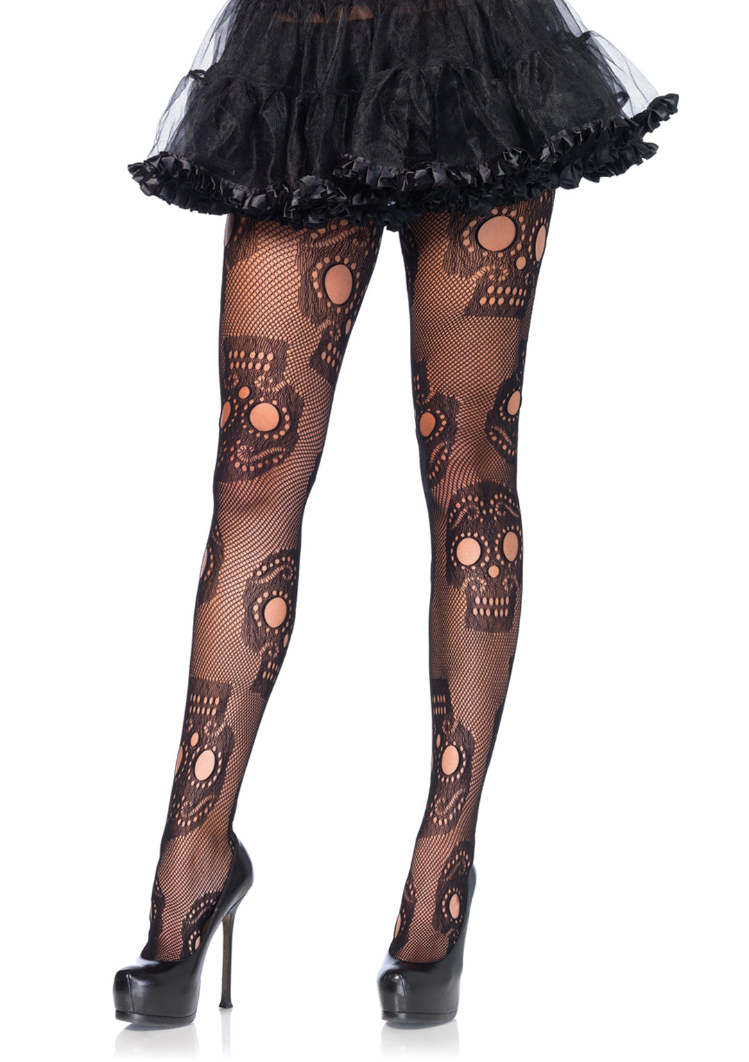 Leg Avenue Plus Size Sugar Skull Net Pantyhose 9982X