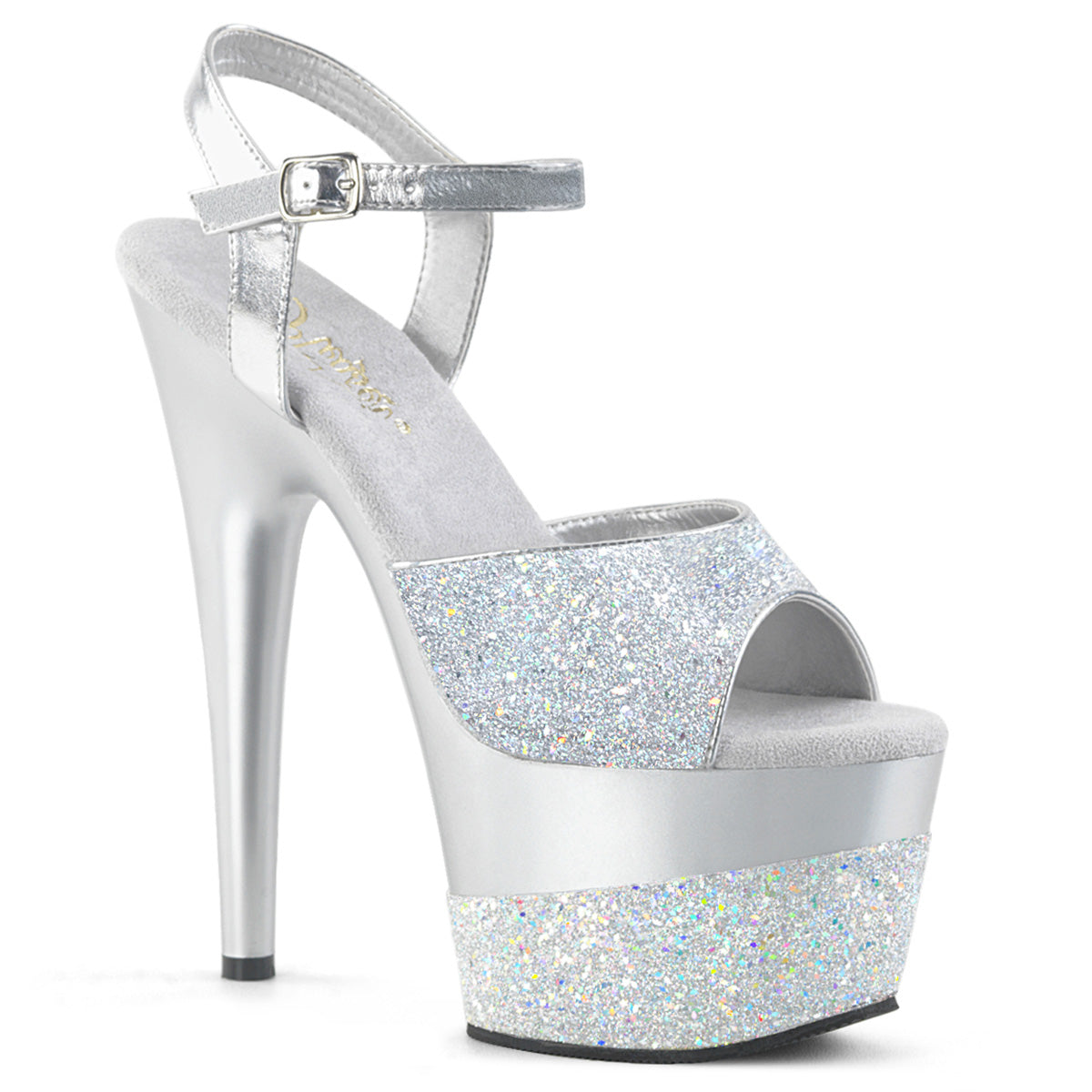 Pleaser Adore-709-2G Ankle Strap Sandal W/Glitter