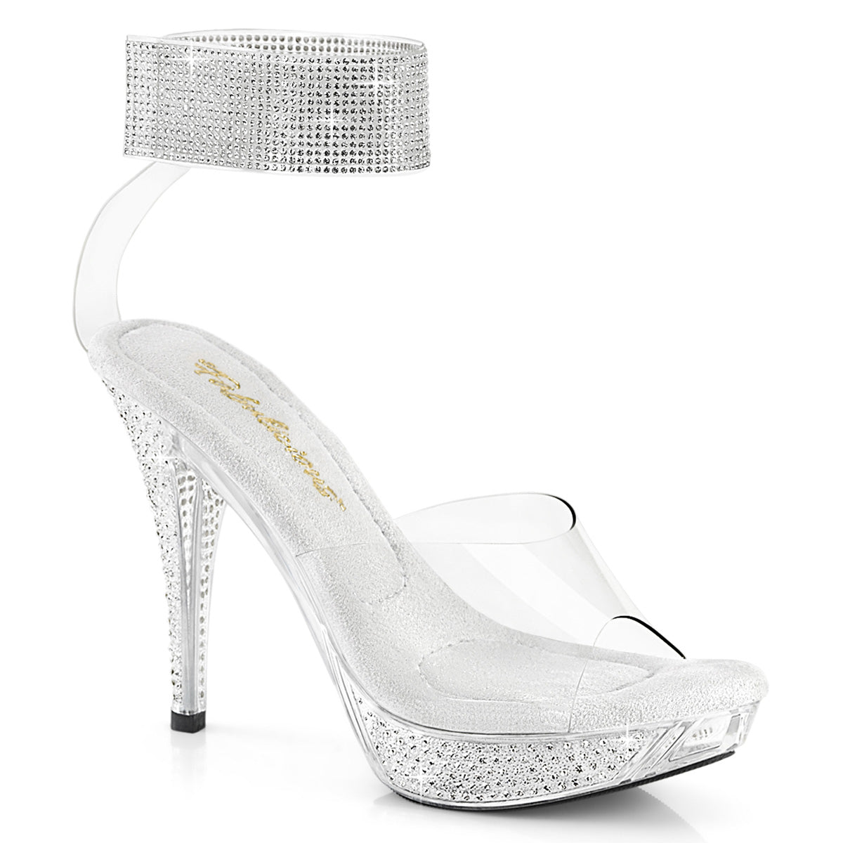 Pleaser Elegant-442 Sandal w/Rhinestone Ankle Cuff