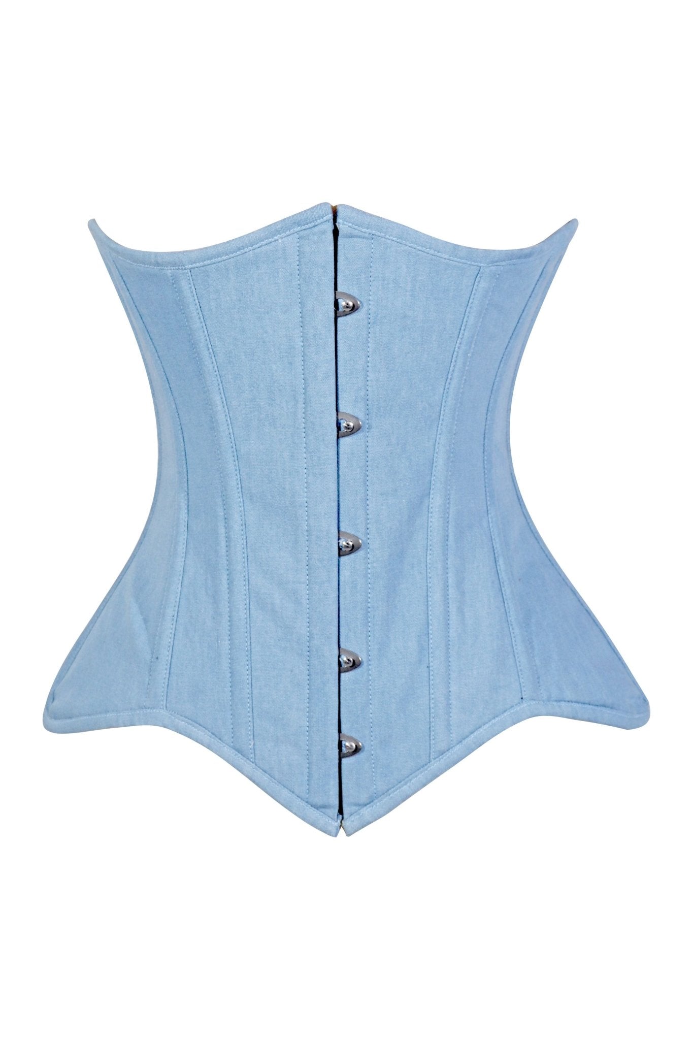 Lavish Lt Denim Underbust Waist Cincher Corset Top - Daisy Corsets