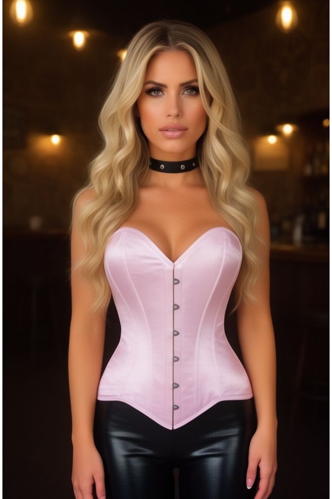 Lavish Black Patent PVC Vinyl Overbust Corset Sweetheart Neckline Busk Closure main image 1