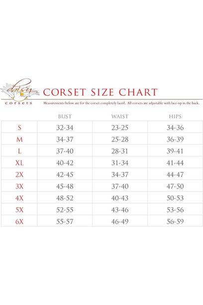 Lavish Nude/Black Lycra & Lace Hook & Eye Lace - Up Bustier Corset w/Garters - Daisy Corsets