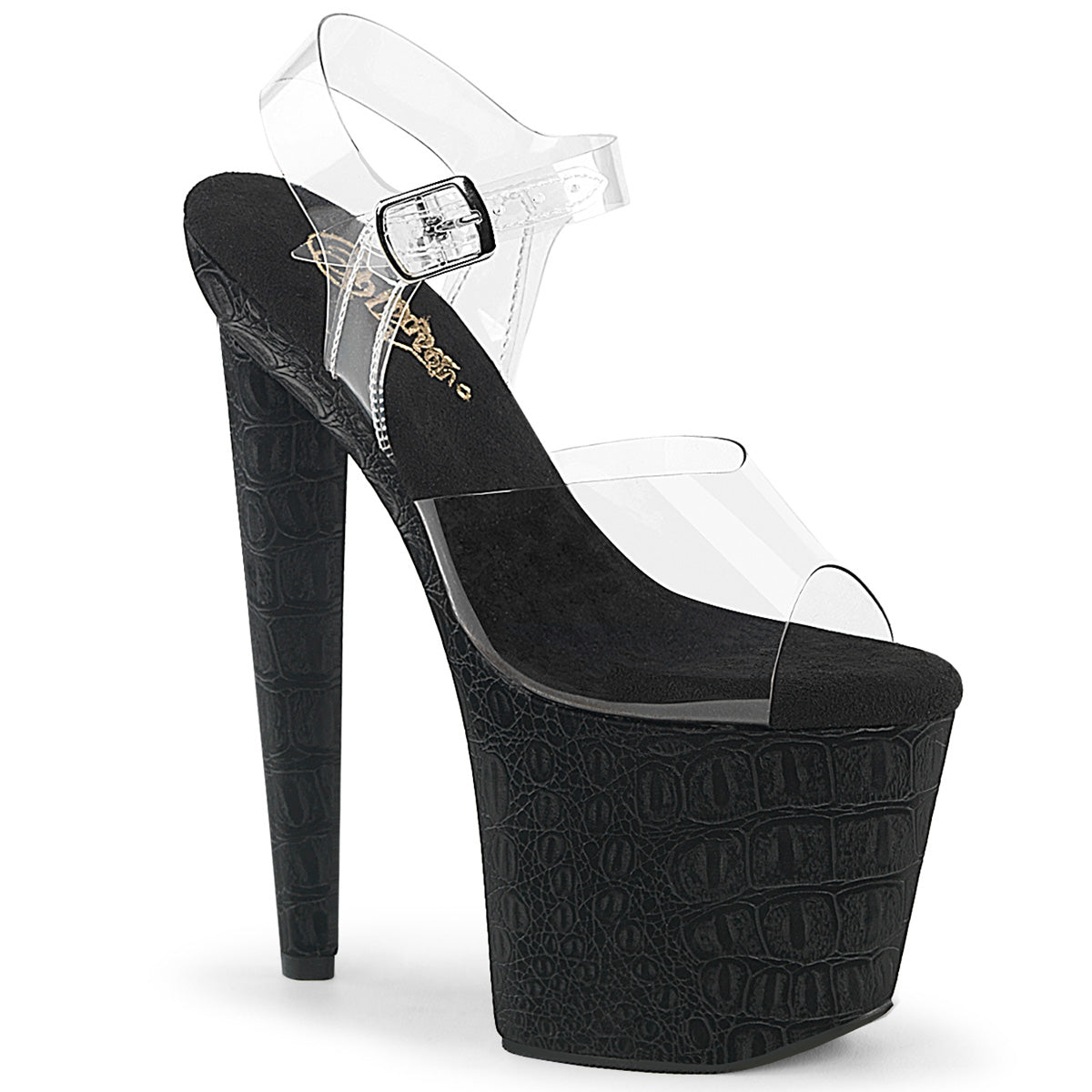 Pleaser Razzle-808WR Ankle Strap Sandal W/Reptile Print