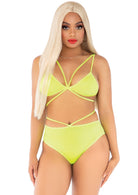 Leg Avenue  Opaque Cage Strap Bra Top And Briefs  81602