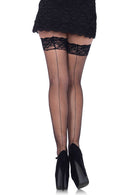 Leg Avenue  Spandex Fishnet Thigh Hi Back Seam Stockings  9035