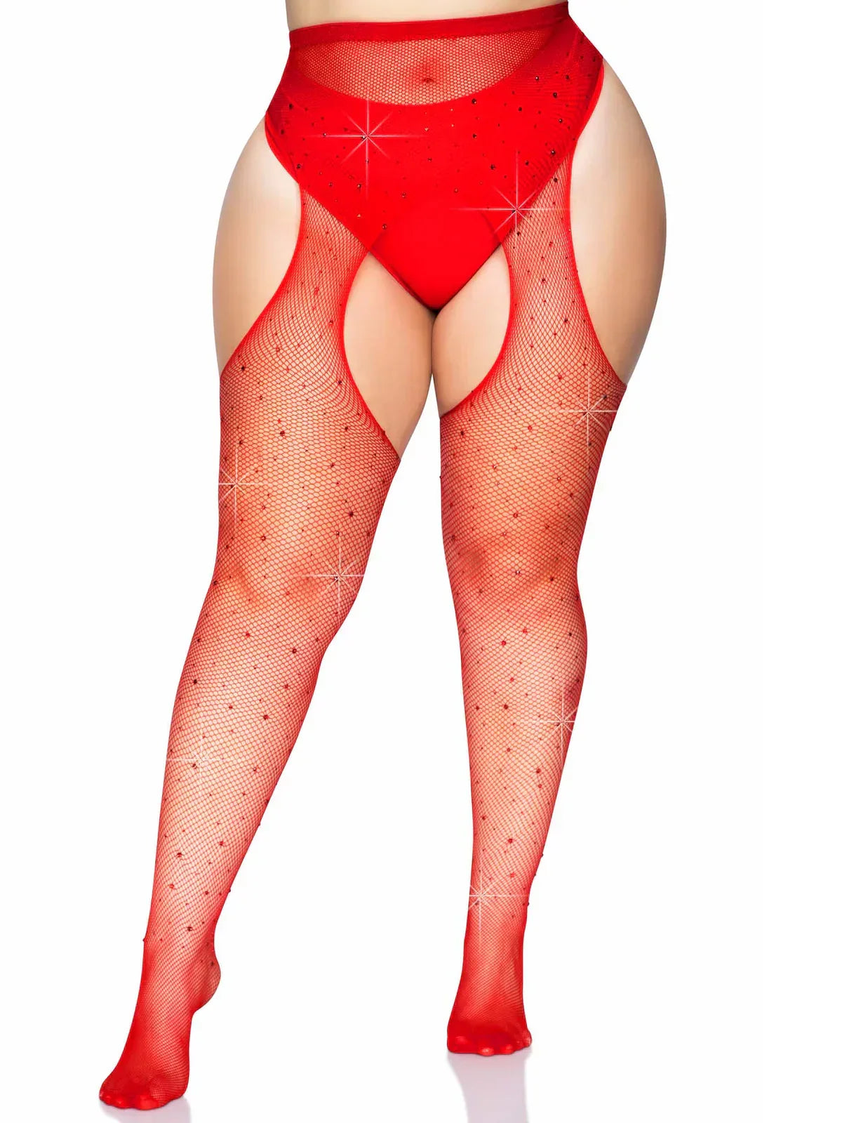 Casey Plus Rhinestone Fishnet Pantyhose