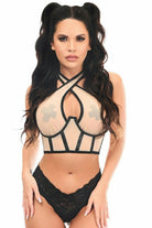 Daisy LV-1532 Nude Mesh Underwire Cincher w/Built In Halter Top