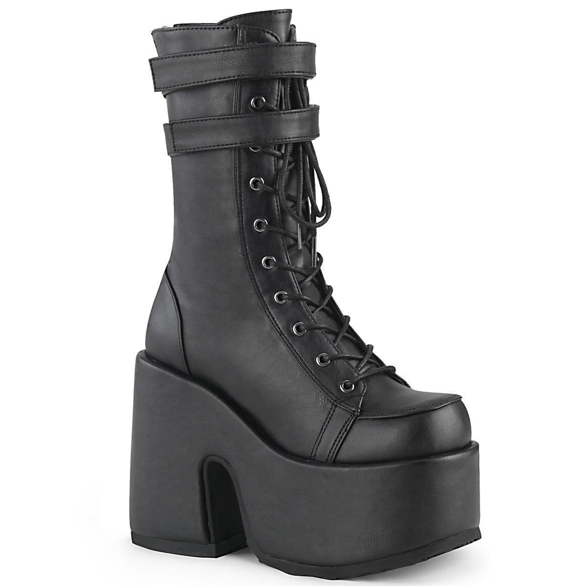 Demonia Camel-250 Lace-Up Mid-Calf Boot