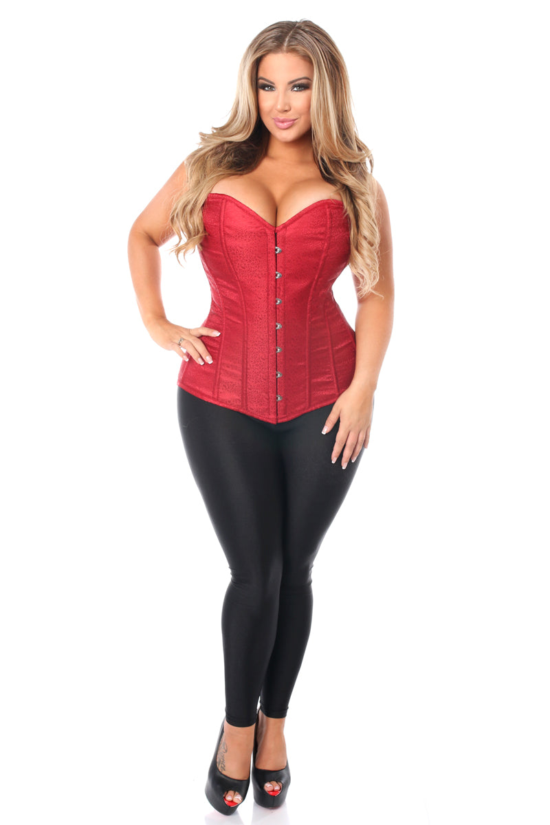 Daisy Wine Brocade Corset LV-136