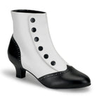 Pleaser Flora-1023 Two-Tone Button Snap Spat Ankle Boot