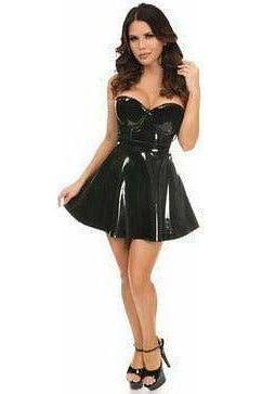 Lavish Black Patent PVC Underwire Bustier - Daisy Corsets