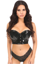 Lavish Black Patent PVC Underwire Short Bustier - Daisy Corsets