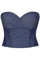 Lavish Blue Denim Underwire Bustier - Daisy Corsets