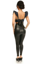 Lavish Blue Denim Underwire Bustier Top w/Removable Ruffle Sleeves - Daisy Corsets