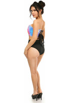 Lavish Blue/Purple Holo Lace - Up Bustier Top - Daisy Corsets