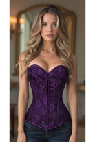 Daisy Dark Purple Lace Overbust Corset LV-144