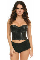 Lavish Faux Leather Underwire Bustier - Daisy Corsets