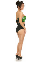 Lavish Green Holo Lace - Up Bustier Top - Daisy Corsets