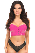 Lavish Hot Pink Patent PVC Underwire Short Bustier - Daisy Corsets
