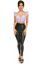 Lavish Lavender Eyelet Underwire Bustier Top w/Removable Ruffle Sleeves - Daisy Corsets