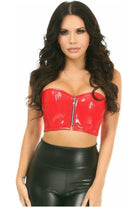 Lavish Red Patent Short Bustier Top - Daisy Corsets