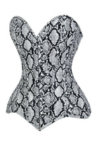 Lavish Snake Skin Print Overbust Corset Sweetheart Neckline Busk Closure - Daisy Corsets