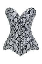 Lavish Snake Skin Print Overbust Corset Sweetheart Neckline Busk Closure - Daisy Corsets