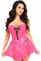 Top Drawer Hot Pink Patent Steel Boned Corseted Dress - Daisy Corsets