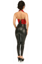 Top Drawer Red Patent Steel Boned Collared Bustier Top - Daisy Corsets