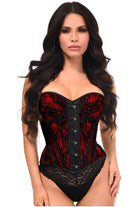 Top Drawer Red w/Black Lace Steel Boned Underwire Bustier Corset - Daisy Corsets