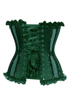 Top Drawer Steel Boned Dark Green Sequin Underwire Bustier Corset - Daisy Corsets