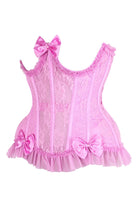 Top Drawer Steel Boned Pink Lace Underwire Burlesque Underbust Corset Cincher - Daisy Corsets