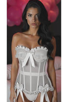 Top Drawer Steel Boned White Mesh Underwire Bustier Corset - Daisy Corsets